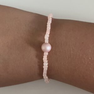 Rosa  Armband  mit Perle