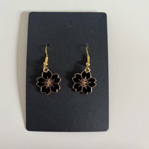 Blumen  Ohrringe in schwarz