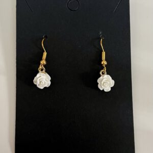 Rosen Ohrringe in weiß / Gold