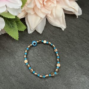 Augen Armband in Gold blau