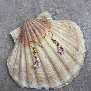 Perlen Ohrringe in rosa / Gold