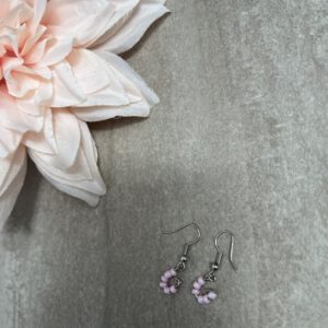 Perlen Ohrringe rosa / Silber