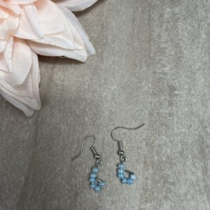 Perlen Ohrringe blau / silber